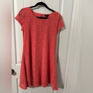 Kaari Blue Lace Coral Dress